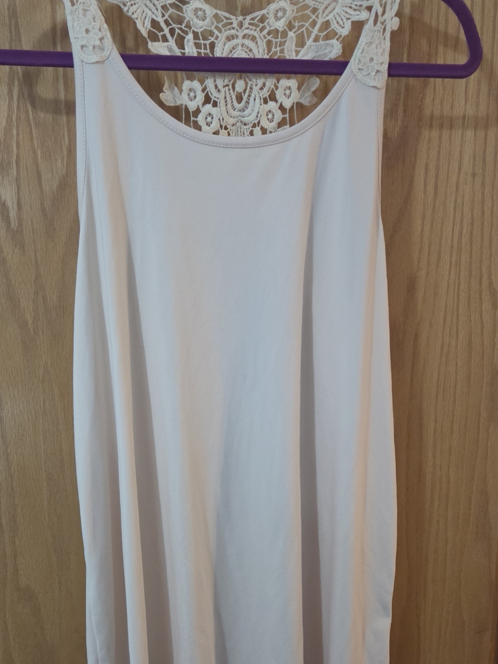 SHEIN Cream Lace-Back Long Tank